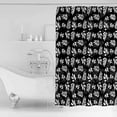 thumbnail image 4 of Extra Long Shower Curtain 72x96 Inch, White Leaves Shower Curtain Waterproof Bathroom Decor Black Vintage Spring Botanical Leaf Plants Fabric Bath Curtain Set Accessories with Hooks, 4 of 6