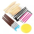 thumbnail image 2 of Clay Pottery Modeling Set, 24pcs Ball Stylus Dotting Tools Durable Wood Sculpture Cutter, For DIY Pottery Sculpture Handicraft Carvings Clay Sculptures, 2 of 8