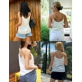 thumbnail image 6 of Womens Silk Satin Camisole Tank Tops V Neck Spaghetti Strap Blouses Cross Back Sleeveless Cami Shirt, 6 of 7