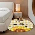 thumbnail image 3 of Sunflowers Round Area Rug 7 FT, Non Slip Living Room Area Carpet, Yellow Plaid Sunshine Vintage Country Bee Washable Soft Circular Rug Non-Shedding Floor Carpet for Bedside Office Play Room Classroom, 3 of 9