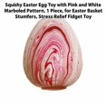 thumbnail image 3 of Squishy Easter Egg Toy with Pink and White Marbled Pattern, 1 Piece, for Easter Basket Stuffers, Relaxation Squeeze Toy, 3 of 3