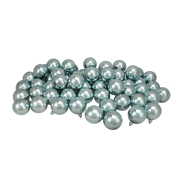Northlight Shatterproof Shiny Christmas Ball Ornaments 2.5" (60mm) - Mermaid Blue - 60ct