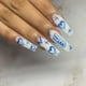 thumbnail image 1 of Uñas postizas con adhesivo, uñas a presión, uñas largas de ataúd, uñas acrílicas de corazón mate, puntas de uñas francesas falsas azul claro, para mujeres/todos los días/fiesta, 24 piezas/juego Ormromra CZMR-ZC196, 1 of 7