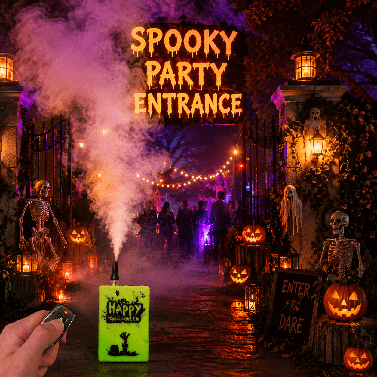 Portable Mini Fog Machine with Remote Control, Rechargeable Handheld Smoke Machine for Halloween, Photography, Cosplay, Parties & Video Effects