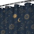 thumbnail image 3 of Dark Blue Sun Moon Cloud Star Pattern Shower Curtain 72"x72" ,Bathroom Decorative Shower Curtains Set with 12 Hooks,Modern Waterproof Washable Shower Curtain, 3 of 6