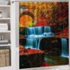 thumbnail image 5 of Juego de 4 cortinas de ducha con diseño de alces en el bosque con alfombrillas antideslizantes, tapa de inodoro y alfombrilla de baño, cortinas de ducha con paisaje natural otoñal con 12 ganchos,, 5 of 5