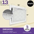 thumbnail image 2 of Simply Filters 16x22x1 MERV 13, MPR 1500, AC Furnace HVAC Air Filter (24 Pack), 2 of 8