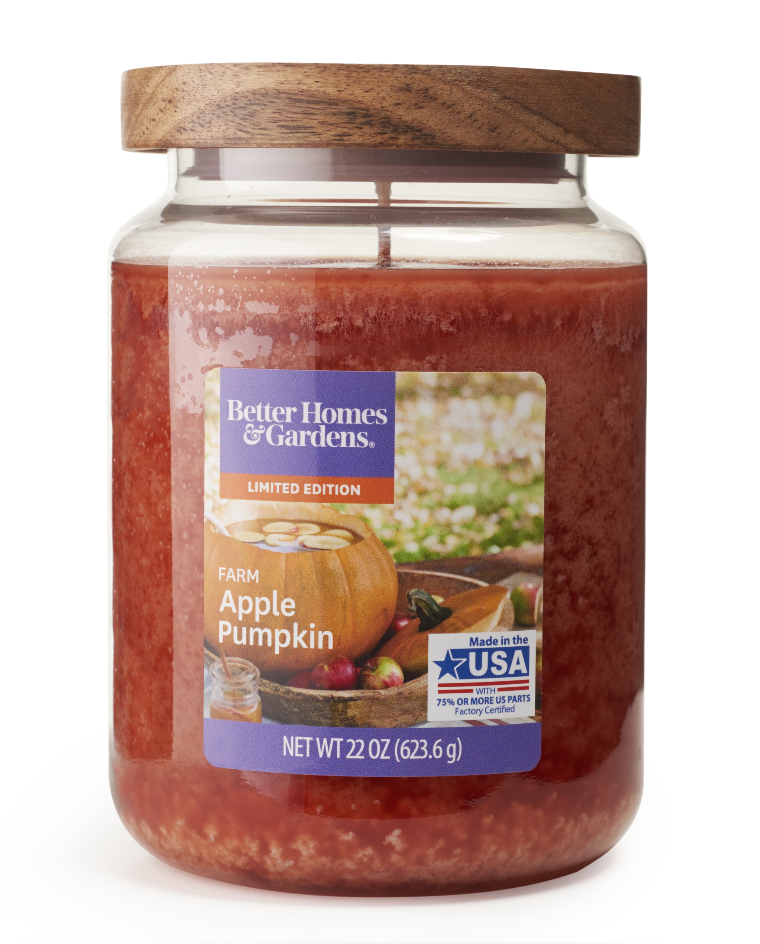 Better Homes & Gardens Farm Apple Pumpkin Scented Single Wick 22 oz. Jar Candle