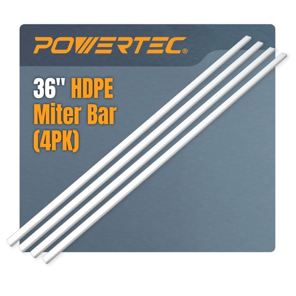 POWERTEC 4PK 36" HDPE Miter Bar for Table Saw Sled, Taper Jig, Miter Slot Runners, Fits 3/4" x 3/8" Slot on Table Saw, Router Table, Band Saw, Wood Working Tools & Accessories, 71636-P2