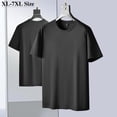 thumbnail image 2 of Talla Plus 5XL 6XL 7XL Camiseta de manga corta de verano para hombre, tela modal, moda informal, color sólido, base suave, camisa para hombre, 2 of 5