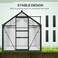 thumbnail image 6 of Outsunny 6.2' x 8.3' x 6.6' Polycarbonate Greenhouse, Heavy Duty Outdoor Aluminum Walk-in Green House Kit with Vent Door for Backyard Garden, Gray, 6 of 10