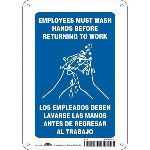 Condor Safety Sign,10 in x 7 in,Aluminum 469C51