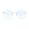 thumbnail image 2 of Funky Apple Peach Shape Lens Avant Garde Rimless Pimp Sunglasses Blue, 2 of 4