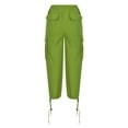 thumbnail image 5 of Efsteb Womens Cargo Pants Elastic Waist Drawstring Baggy Pants Trousers Pants for Women Pants for Women Wide leg Pants Casual Solid Color Sweatpants Loose Comfortable Trousers Green XL, 5 of 6