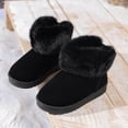 thumbnail image 6 of Linfrsh Boots for Baby Girl Girls & Toddler' Faux Fur Shearling Style Boots, Girls Warm Winter Flat Non-Slip Zip Snow Boots for Indoor Outdoor(Toddler/Little Kid/Big Kid) Black,11.5, 6 of 7