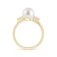 thumbnail image 2 of Angara South Sea Cultured Pearl Bypass Ring with Diamond Trio in 14K Yellow Gold for Women | June Birthstone Jewelry for Her, 2 of 8