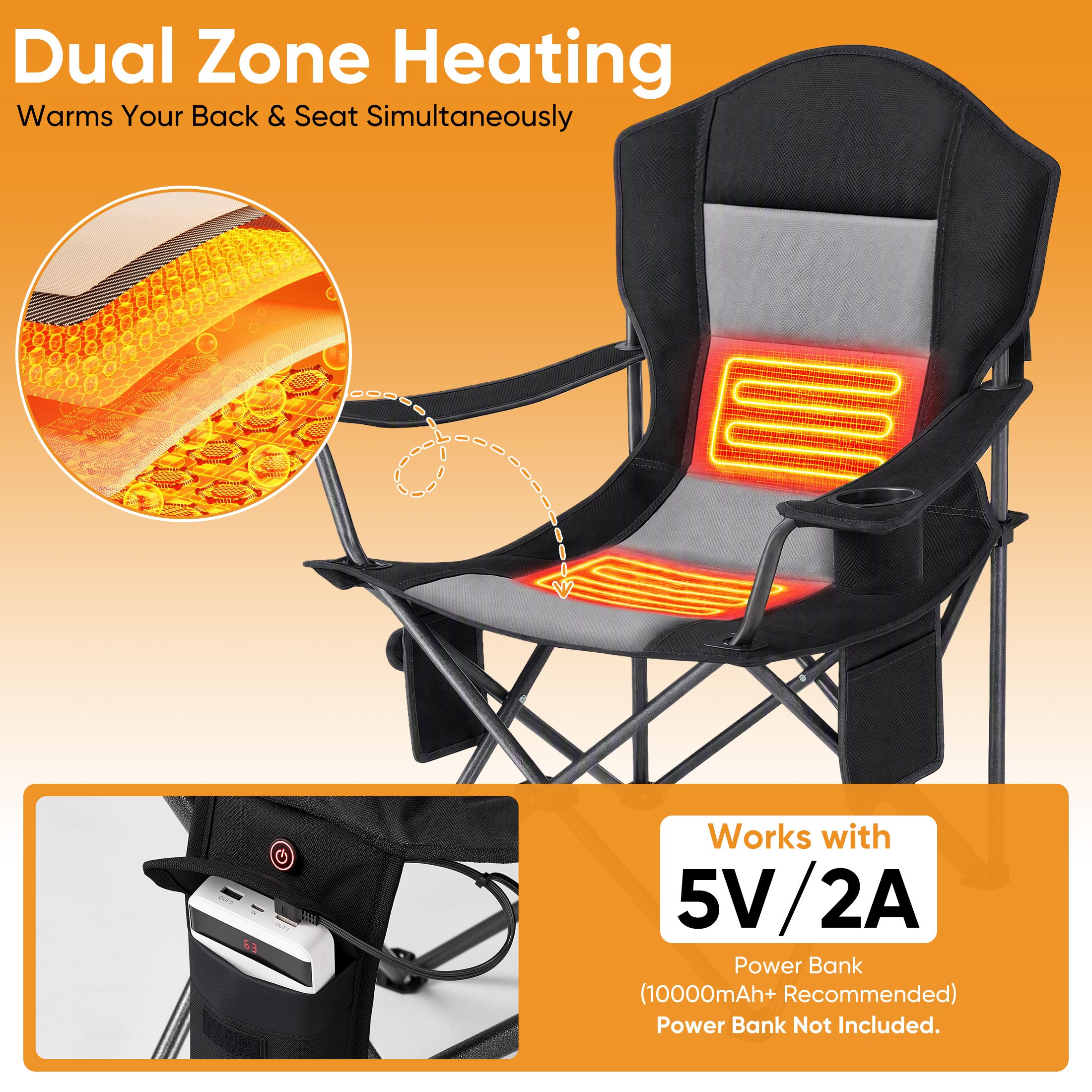 EDX Oversized Heated Camping Chair with Dual Zone Heating photo 4