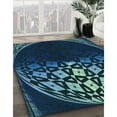 thumbnail image 2 of Ahgly Company Indoor Square Patterned Blue Ivy Blue Area Rugs, 6' Square, 2 of 6