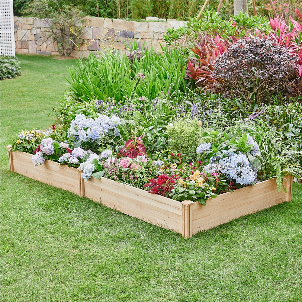 Alden Design Cedar Garden Bed Planter Box Raised Elevated Bed ,Outdoor
