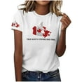 thumbnail image 2 of QUNYINEY Shirts for Women Trendy Crew Neck Short Sleeve Canadian Flag Casual Tops Loose Summer Pullover Womens Tops Trendy, 2 of 5