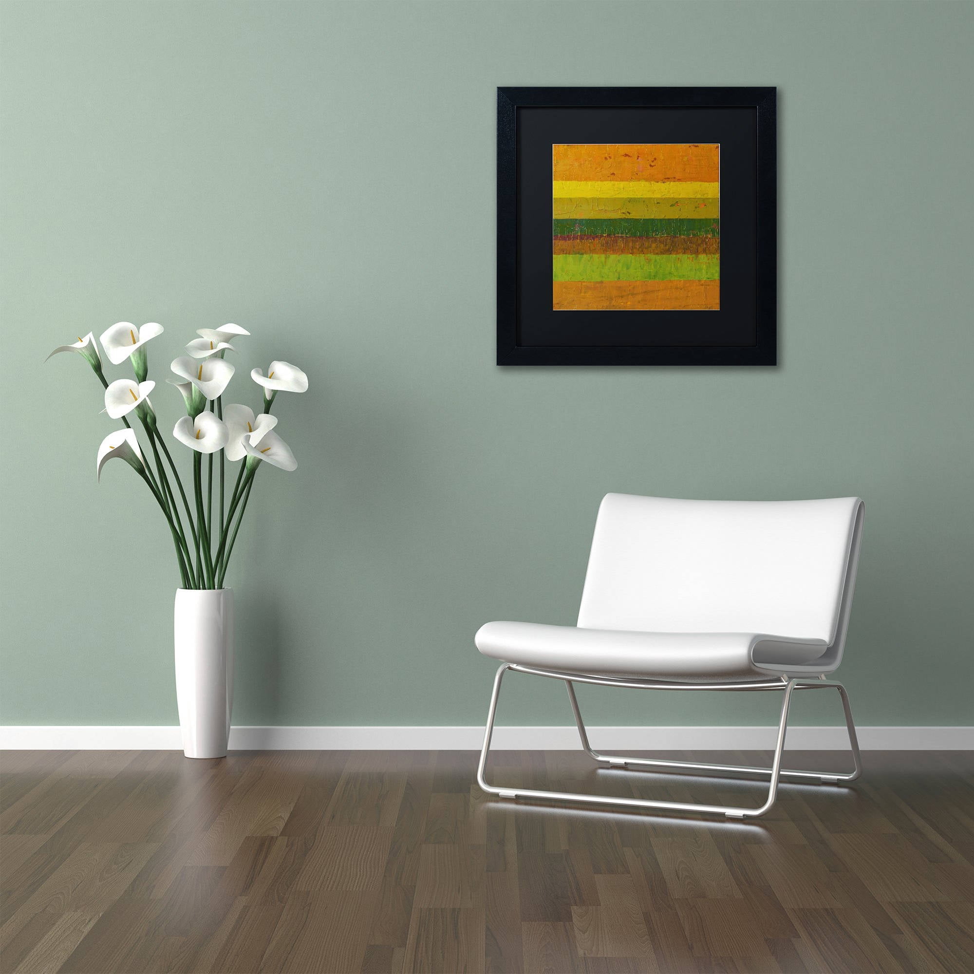Trademark Fine Art "Purple Line" Canvas Art by Michelle Calkins, Black Matte, Black Frame