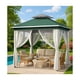 thumbnail image 1 of 79.5-pulgada 6-sided portable outdoor gazebo tent con double-layer canopy y mosquito netting, green, 1 of 8