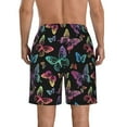 thumbnail image 3 of Kdxio Rainbow Butterflies Pattern Mens Casual Shorts - Drawstring Summer Beach Sports Shorts for Men, 3 of 9