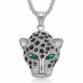 thumbnail image 2 of New HIPHOP Leopard Head Pendant Necklace – Bold, Stylish & Eye-Catching (Gold Red), 2 of 7