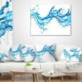 thumbnail image 4 of Designart Blue Water Splashes - Abstract Throw Pillow - 16x16, 4 of 5