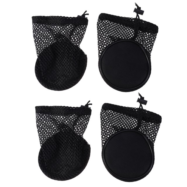 EeaseCA 4pcs Ball Net Bag Mesh Drawstring Bags Nets Bags Pouch Tennis Ball Carrying Holder Storage Drawstring Bag Round Bottom for Lover (Red + Black)