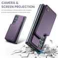 thumbnail image 5 of Feishell for Samsung Galaxy Z Fold3 Case with Card Holder, Wallet Case for Women Men with RFID Blocking, Durable PU Leather Kickstand Magnetic Clasp Shockproof Phone Case,Purple, 5 of 8