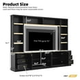 thumbnail image 7 of 102.3"W Farmhouse 4-Piece Entertainment Center Wall Unit with Bookshelves, Modern Large TV Stand with 6 Drawers for TVs Up to 75", Rustic Media Console with Adjustable Shelves for Living Room, Black, 7 of 7