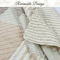 thumbnail image 3 of Cozy Line Home Fashions Cozy Line Stripe Checker Patchwork Cotton Reversible 3 Piece Quilt Bedding Set Queen, 3 of 6