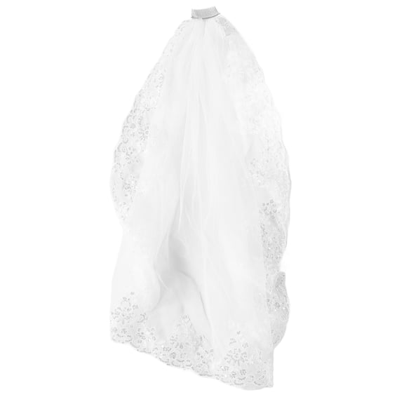 STRANDCHIC Wedding Bridal Veil in White with Intricate Design for Sophisticated Wedding Look