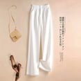 thumbnail image 2 of Fashion Loose Office Lady Wide Leg Pants Casual Korean Women Elastic High Waist Straight Trousers Summer Suit Pants New, 2 of 6