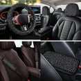 thumbnail image 4 of HUIACONG Leopard Print Car Seat Cover Full Set for Women Black Cheetah Print Car Accessories with Steering Wheel Cover Armrest Cover Seat Belt Pads Headrest Cover Coasters Keychain 14 Pcs, 4 of 8