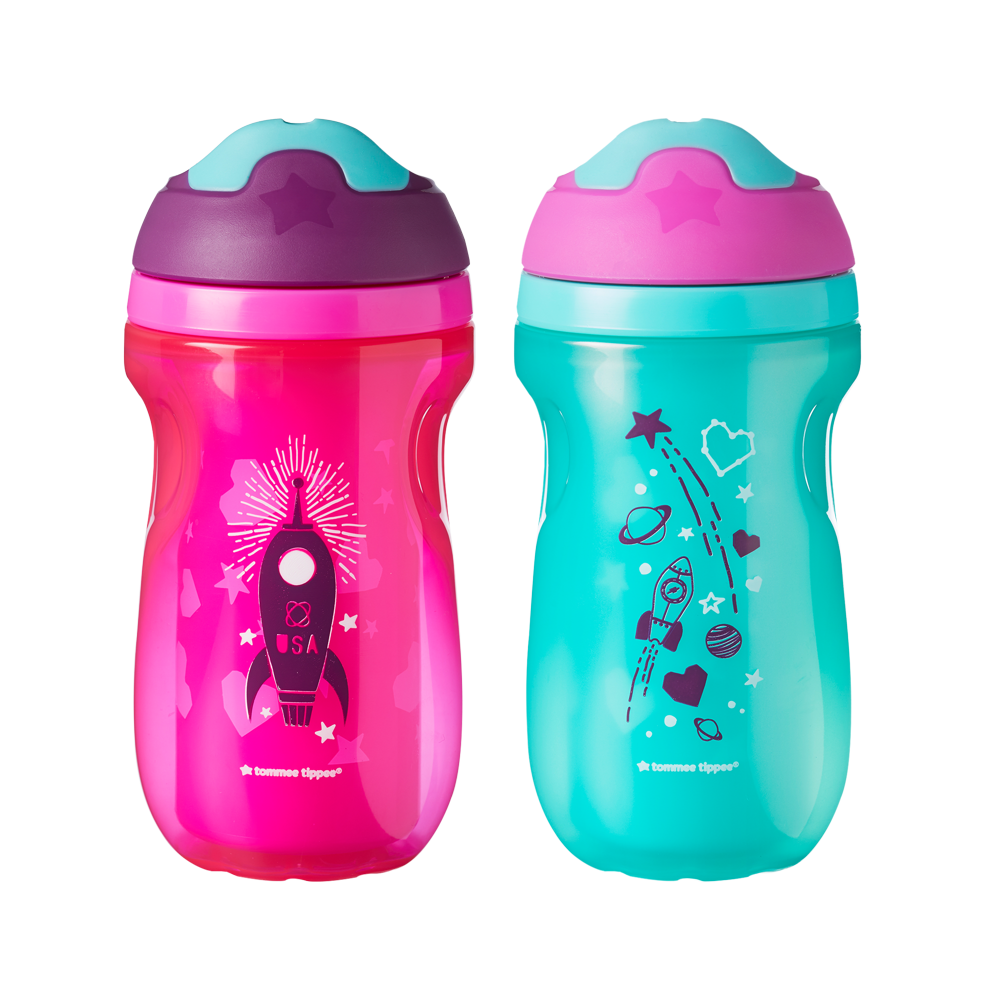 Tommee Tippee Insulated Sippee Toddler Tumbler Cup, 12+ months 2pk (Colors & Designs Vary