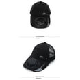 thumbnail image 4 of Men Women Solar Powered Usb Rechargeable Sun Hat Outdoor Sports Work Casual All Season Adjustable Lightweight Cap Mens Baseball Cap Black One Size, 4 of 5
