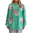 thumbnail image 5 of Wancir Women Sparkle Sequin Christmas Sweatshirt Santa Graphic Crewneck Sweater Long Sleeve Xmas Pullover Tops, 5 of 8