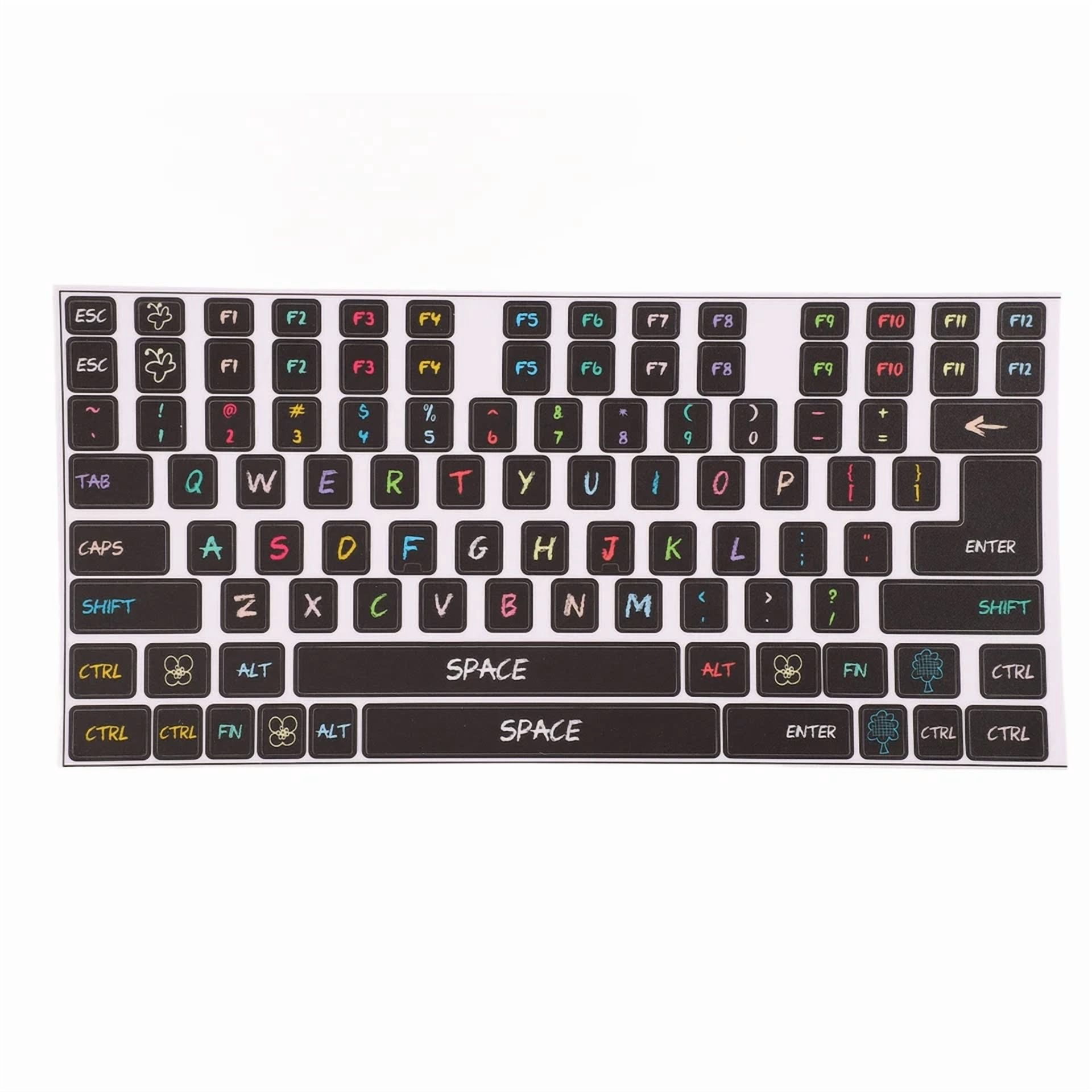BUTTERFLY- Computer Keyboard Stickers Frosted Surfaces Adhesive Keycaps Stickers For 84-108