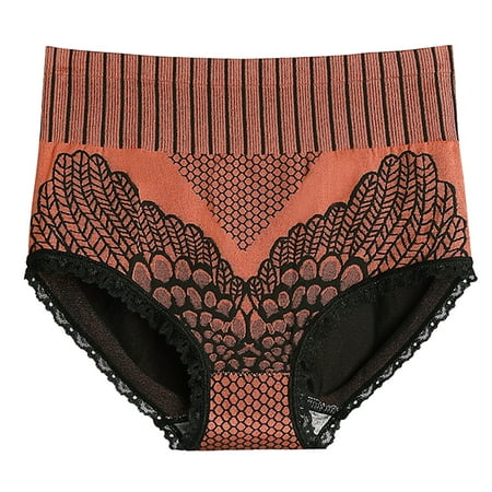 

YXGla Briefs Flower Print Seamless Nylon Stretchy Tummy Control Panties for Women