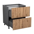 thumbnail image 3 of 30" Base Cabinet-Double Door-Two Drawer-with Natural Teak door, 3 of 5