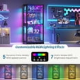 thumbnail image 3 of Vitrine en Verre avec Portes, Armoire de Rangement RVB avec Lumières DEL pour Objets de Collection, Vitrine avec Tablette Ajustable, Noir, 3 of 5