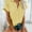 Yellow, variant on MORTTIC Women's V-Neck Button Down Shirt, Summer Short Sleeve Collared Top with Front Pockets, S