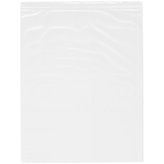 Plymor 12" x 15" (Pack of 100), White 2 Mil Zipper Reclosable Plastic Bags