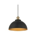 thumbnail image 3 of Possini Euro Design Araceli Black Gold Metal Pendant Light 16" Wide Modern Dome Shade for Dining Room House Foyer Kitchen Island, 3 of 10