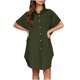 thumbnail image 4 of Mini Falda de Algodón con Pantalones Cortos Botón de Verano Hasta Vestido de Camisa con Cuello, 60% Algodón 40% Lino Mini Vestido, Lavado a Mano Desgaste Casual, 4 of 8