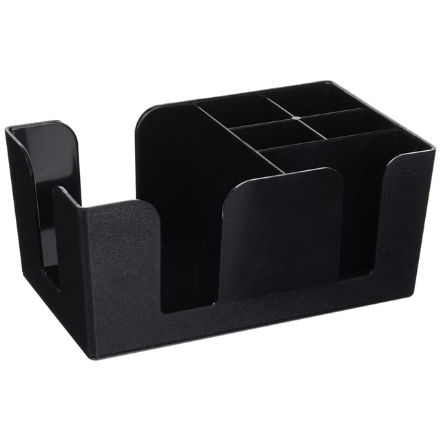 Carrito de bar Winco BC-6 con 6 compartimentos, negro