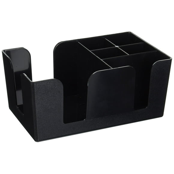 Carrito de bar Winco BC-6 con 6 compartimentos, negro