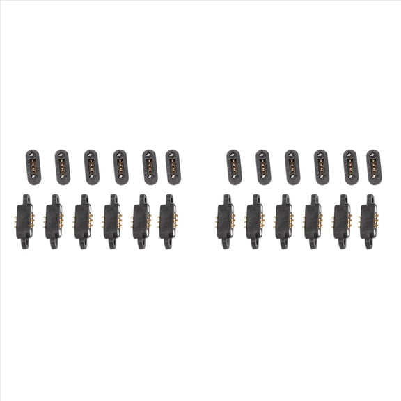 12 Pairs Spring Loaded Magnetic Pogo Pin Connector 3 Positions Magnets Pitch 2.3MM Through Holes Male Female Probe